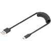DIGITUS Câble spiralé USB 2.0, USB-A - USB-C, 1,0 m