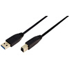 LogiLink Câble USB 3.0, USB-A - USB-B mâle, 1 m, noir