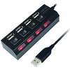 LogiLink Hub USB 2.0, 4 ports, avec un interrupteur, noir
