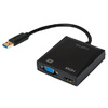 LogiLink Carte graphique USB 3.0 - HDMI/VGA, noir