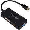 LogiLink Mini DisplayPort 4K vers adaptateur DVI/HDMI/VGA
