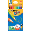 BIC KIDS Crayons de couleur Evolution ecolutions, étui de 12  - 91062