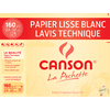 CANSON Papier à dessin Lavis technique, 240 x 320 mm, blanc