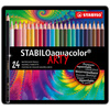 STABILO Crayon de couleur aquacolor 'ARTY', étui métallique