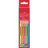 FABER-CASTELL Crayons couleur Jumbo GRIP Neon, 5 étui carton