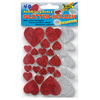 folia Sticker en mousse à paillettes Coeurs I rouge/argent