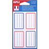 APLI Etiquettes pour livre, rouge/bleu, 36 x 56 mm, lignées
