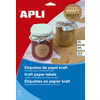 APLI Etiquette en papier kraft, 210 x 297 mm, kraft brun