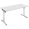 SODEMATUB Table pliante Chromeline1, demi-rond, gris