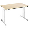 SODEMATUB Table pliante TPMU126WA, 1.200 x 600 mm,walnut/alu