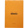 RHODIA Bloc Audit agrafé, 210 x 318 mm, 80 feuilles, orange