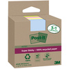 Post-it Super Sticky Recycling Notes, 47,6 x 47,6 mm, coloré