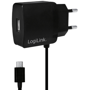LogiLink Chargeur secteur USB avec câble micro USB intégré,