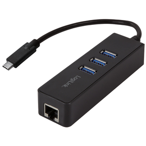 LogiLink Adaptateur USB 3.0 vers Gigabit, Hub USB 3 ports