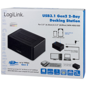 LogiLink Docking Station USB 3.1 disque dur, 2x 2,5'/3,5'