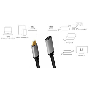 LogiLink Câble de rallonge USB 3.2, noir/gris, 0,5 m
