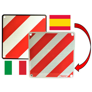 IWH Panneau de signalisation 2en1, 500 x 500 mm, blanc/rouge