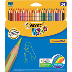 BIC KIDS Crayons de couleur Tropicolors, étui en carton