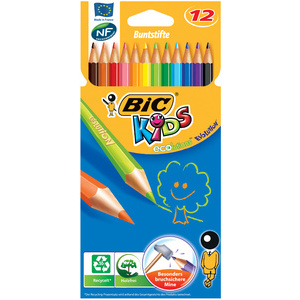 BIC KIDS Crayons de couleur Evolution ecolutions, étui de 12  - 91062