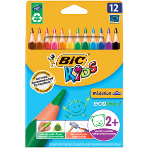 BIC KIDS Crayons de couleur triangulaires Evolution Triangle