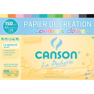 CANSON Papier de couleur, A4, 150 g/m2, couleurs claires