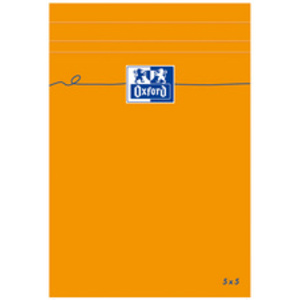 Oxford Bloc-notes, 110x170mm, quadrillé, 80 feuilles, orange