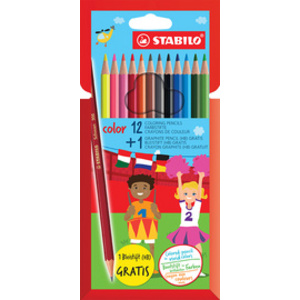 STABILO Crayon de couleur color, hexagonal, étui promo 12+1