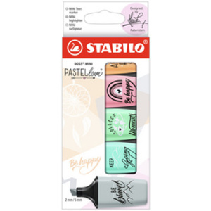 STABILO Surligneur BOSS MINI Pastellove 2.0,étui carton de 5