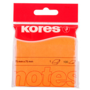 Kores Note adhésive 'NEON', 75 x 75, uni, jaune fluo