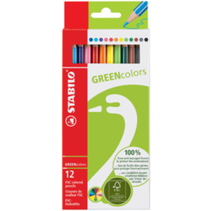 STABILO Crayon de couleur GREENcolors, étui carton de 12  - 90069