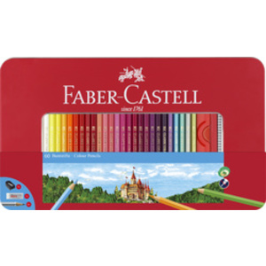 FABER-CASTELL Crayons de couleurs CASTLE, étui métal de 48