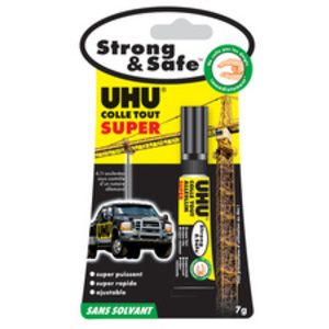 UHU Colle SUPER Strong & Safe, 7 g, sur carte blister