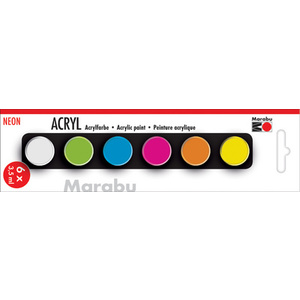 Marabu Set de peinture acrylique 'NEON', 6 x 3,5 ml
