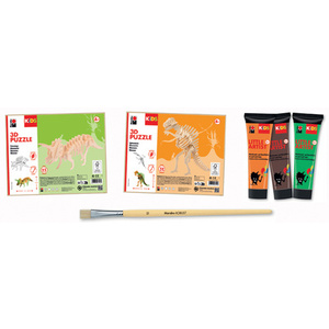Marabu KiDS Kit peinture & puzzle Little Artist, dinos