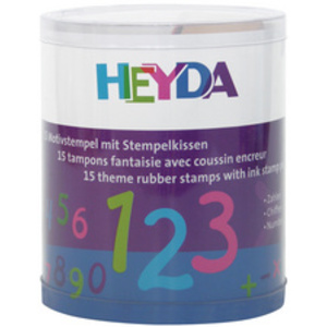HEYDA Kit de tammpons à motifs 'chiffres',boite transparente