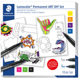 STAEDTLER Kit tendance Lumocolor ART DIY SET avec stickers