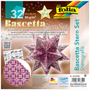 folia Feuilles de papier pliable étoile Bascetta, violet/