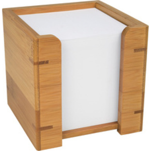 WEDO Bloc cube avec boîtier, en bambou, avec papier