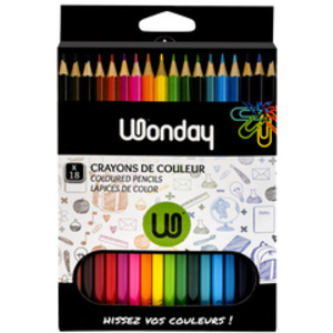 Wonday Crayons de couleur, étui carton de 12