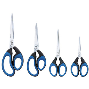 WEDO Ciseaux Soft-Cut, pointu, longueur: 180 mm, noir/bleu  - 46321