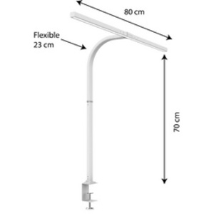 UNiLUX Lampe de bureau à LED STRATA, pied de serrage, blanc