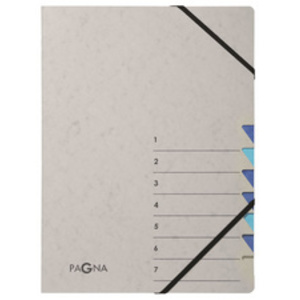 PAGNA Trieur 'Easy Grey', A4, 7 compartiments, gris / bleu