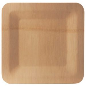 PAPSTAR Assiette en bambou 'pure', carré, 180x180 mm, par 10