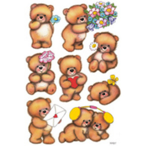 HERMA Stickers DECOR 'ours avec fleurs'