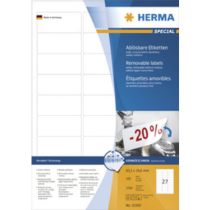 HERMA Etiquette universelle SPECIAL, 63,5 x 46,6 mm, blanc