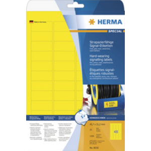 HERMA Etiquette signalétique SPECIAL, 45,7 x 21,2 mm, jaune