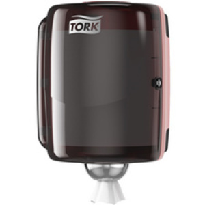 TORK Maxi distributeur rouleau dévidage central, rouge/noir