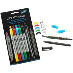 COPIC Kit de marqueurs ciao 5+1, couleurs brillantes
