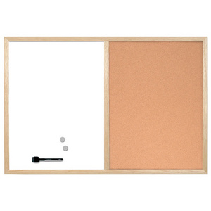 Bi-Office Tableau mixte, cadre en bois, (L)600 x (H)400 mm