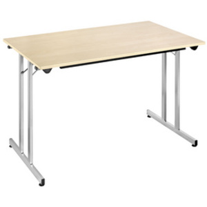 SODEMATUB Table pliante TPMU127HA, 1.200 x 700 mm, hêtre/alu